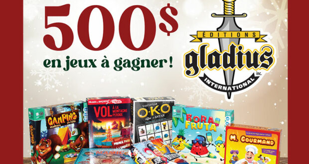 Gagnez 2 ensembles de jeux Gladius de 500 $ chacun