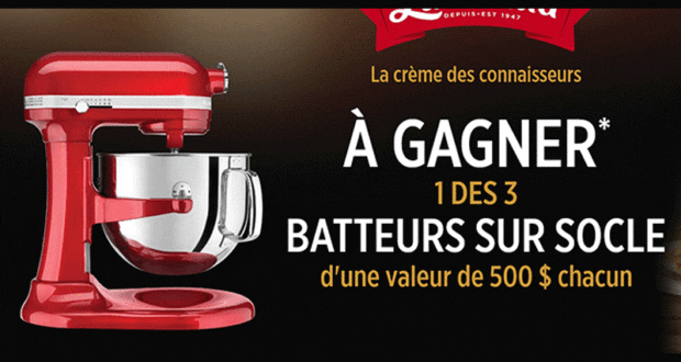 Gagnez 3 batteurs sur socle KitchenAid de 500 $