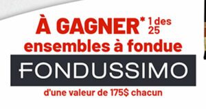 Gagnez 25 ensembles à fondue Fondussimo de 175$ chacun