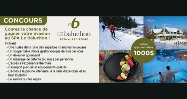 Gagnez Un certificat-cadeau Baluchon Éco-villégiature de 1000 $