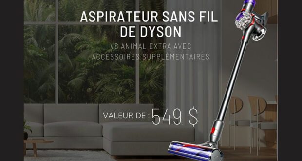 Gagnez Un aspirateur sans fil Dyson V8 Animal Extra de 549 $