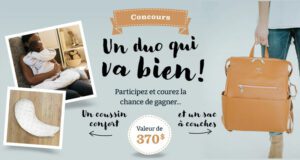 Gagnez Un coussin confort + Sac à couche en cuir (370 $)