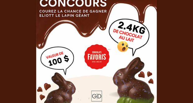 Remportez un gros lapin de Pâques de 2.4kg