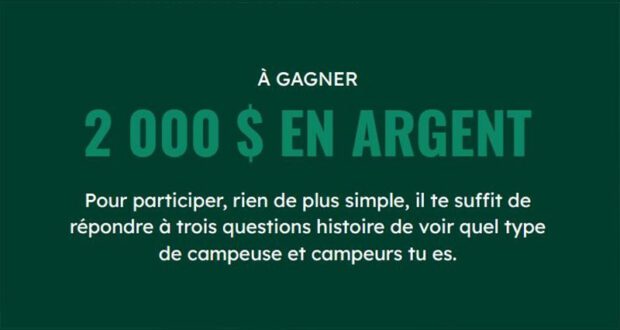 Un chèque de 2000 $ à gagner