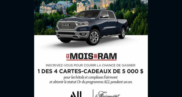 Gagnez 4 cartes-cadeaux Fairmont de 5000 $ chacune