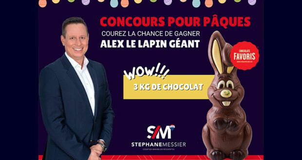 Un lapin de Pâques en chocolat géant de 3kg à gagner