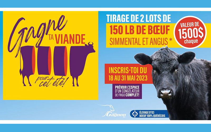 2 lots de 150lb de bœuf de 1500 $ chacun à gagner