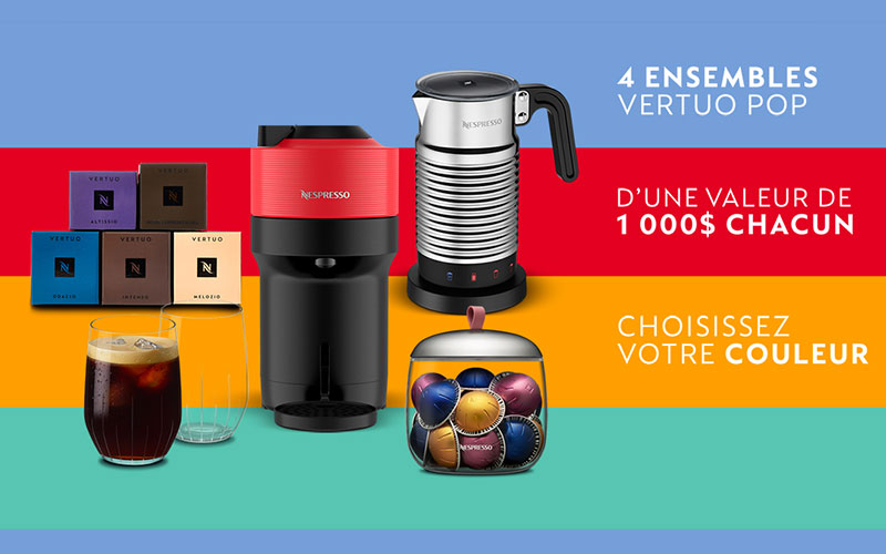 4 ensembles Nespresso POP de 1000 $ chacun à gagner