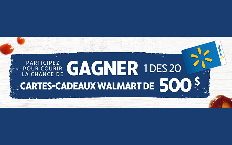 Gagnez 20 cartes cadeaux Walmart de 500 $ chacune