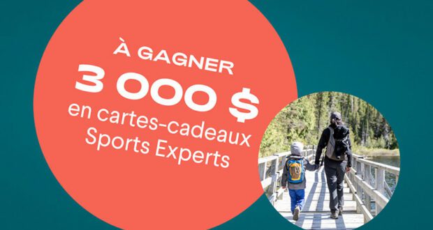 Remportez 3 cartes-cadeaux Sports Experts de 1000 $ chacune