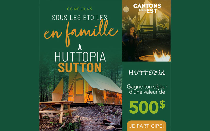 Un séjour de 2 nuitées chez Huttopia Sutton à gagner