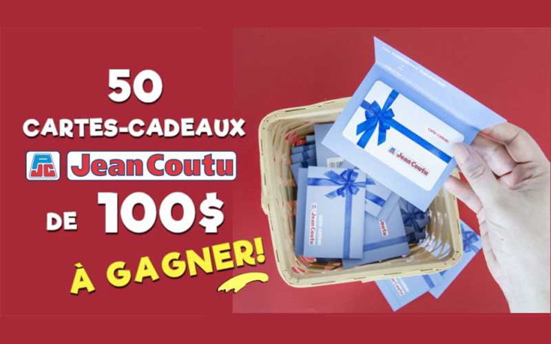 Gagnez 50 cartes cadeaux Jean Coutu de 100$ chacune