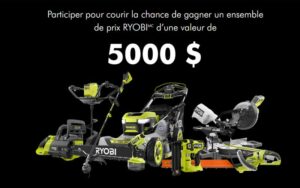 Gagnez Un ensemble d'outils électriques RYOBI de 5000 $