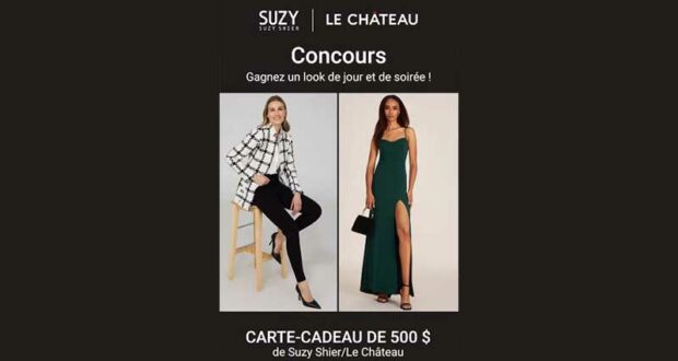 Une carte-cadeau SUZY SHIER de 500$ à remporter