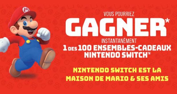 Gagnez 100 ensembles Nintendo Switch de 530 $ chacun