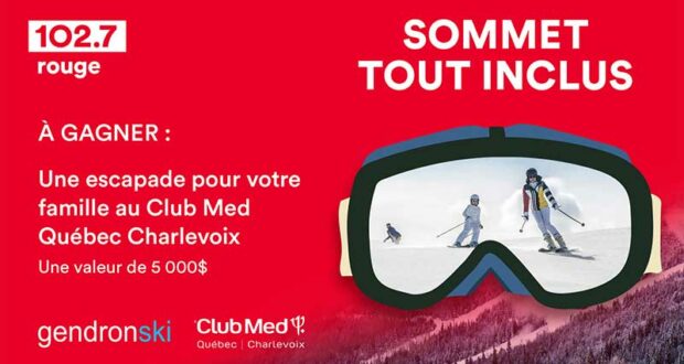 Gagnez Un séjour de ski en famille à Charlevoix (5000 $)