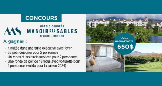 Gagnez Un séjour dans les Cantons-de-l’Est de 650 $