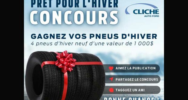 Remportez Un ensemble de pneus d'hiver neufs de 1000 $