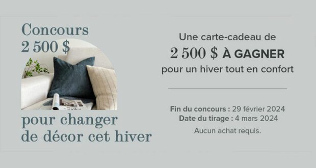 Gagnez 2500$ pour un hiver tout en confort (Linen Chest)