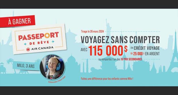 Gagnez Un grand prix de 115 000 $ en crédit voyage