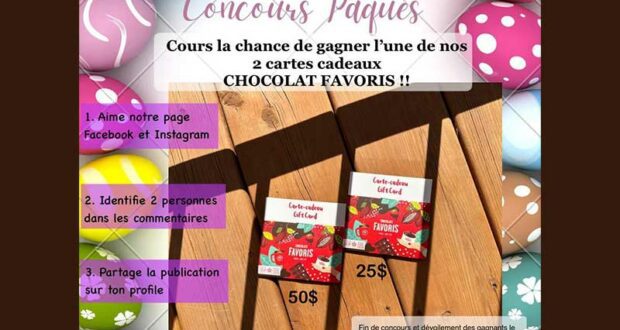 Gagnez 2 cartes-cadeaux CHOCOLAT FAVORIS