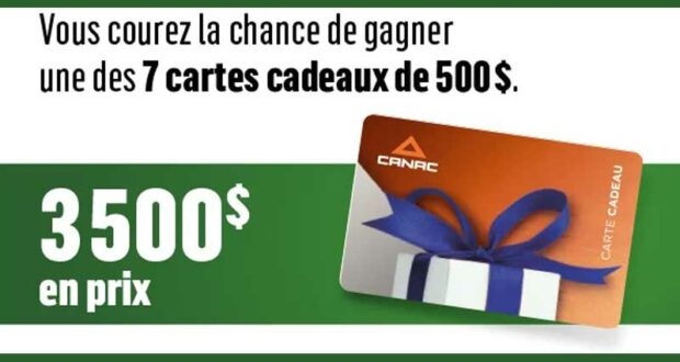 Gagnez 7 cartes-cadeaux Canac de 500 $ chacune