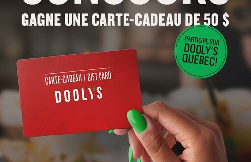 Concours Dooly's Québec - Gagnez une carte-cadeau de 50 $